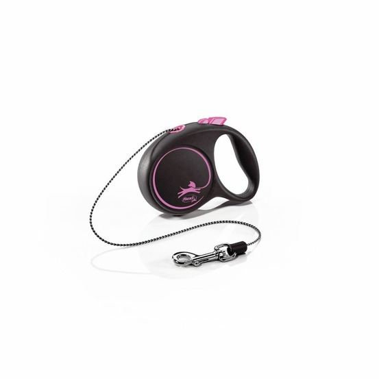Laisse black design xs cord 3m black/ pink flexi fu02c3-251-s-cp