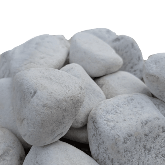 Galet blanc 60/100 mm – sac +/- 25 kg