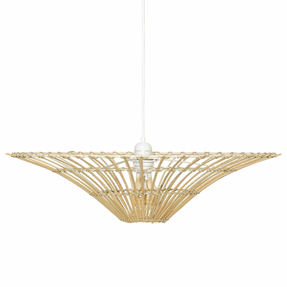 Suspension réversible en bambou - diam 56 cm - beige
