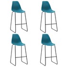 Chaises de bar 4 pcs turquoise plastique