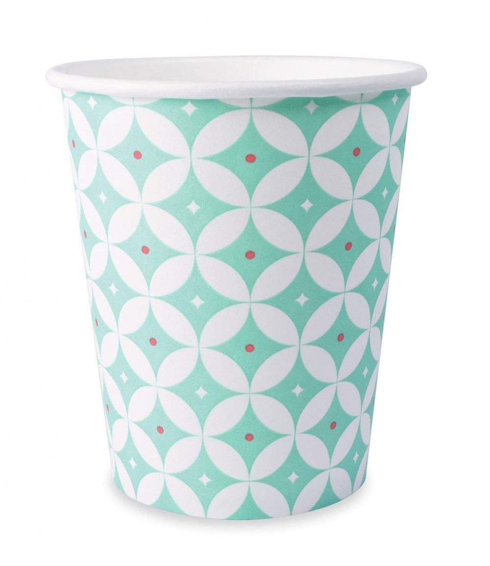 8 gobelets en carton 25 cl - rosaces