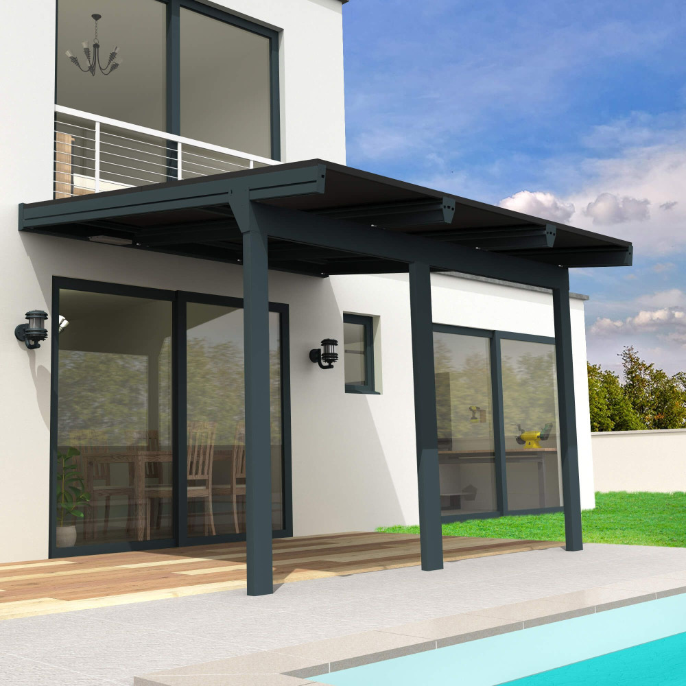 Pergola solaire cornaline 5,733x3,492 m 10 panneaux 4000w