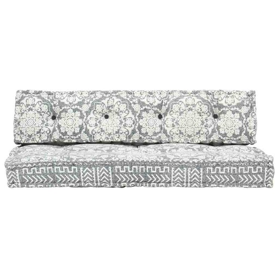 Coussin de canapé palette gris clair tissu patchwork