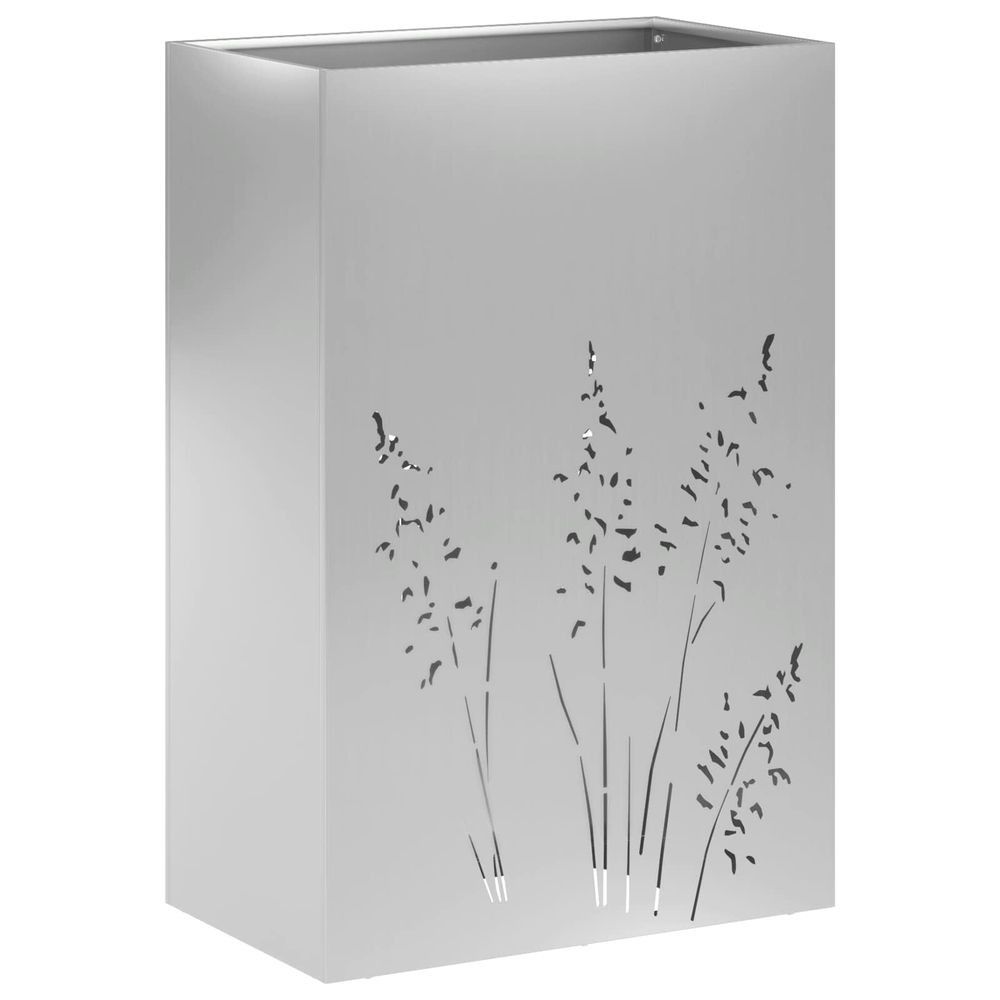 Cache-pot de jardin argenté 50 x 30 x 75 cm acier galvanisé