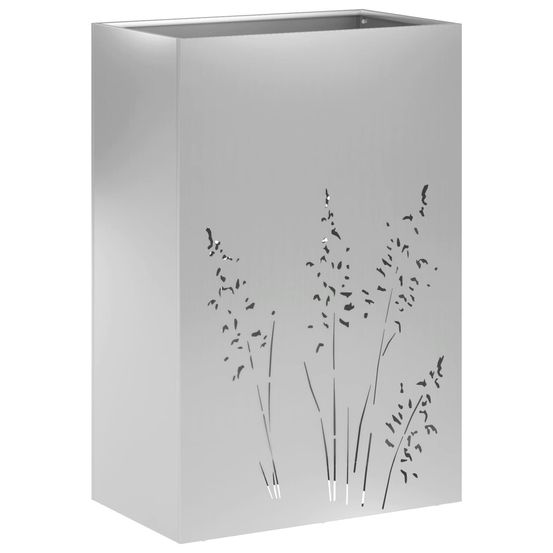 Cache-pot de jardin argenté 50 x 30 x 75 cm acier galvanisé