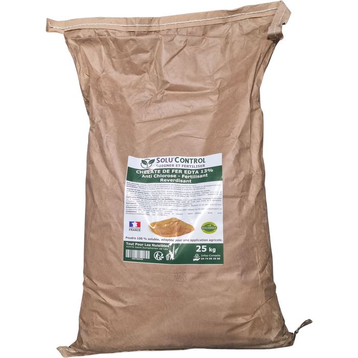 SOLU'CONTROL - Chélate de fer EDTA 13%, anti-chlorose, fertilisant, reverdissant, 30g SOLU'CONTROL - Chélate de fer EDTA 13%, anti-chlorose, fertilisant, reverdissant, 30g