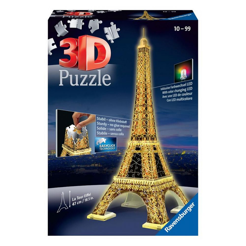 Puzzle 3d tour eiffel illuminee