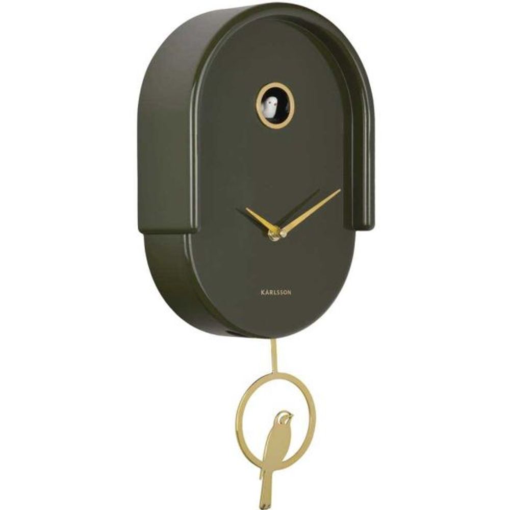 Horloge murale en abs tweet vert