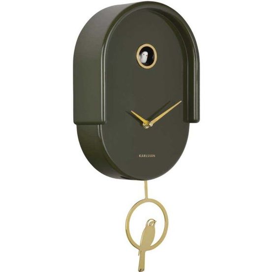 Horloge murale en abs tweet vert
