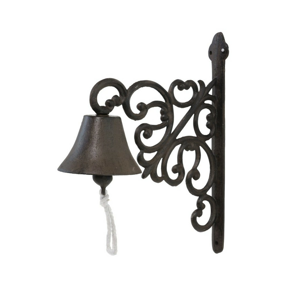 Cloche de jardin de porte ancienne en fonte marron 29 x 22 cm