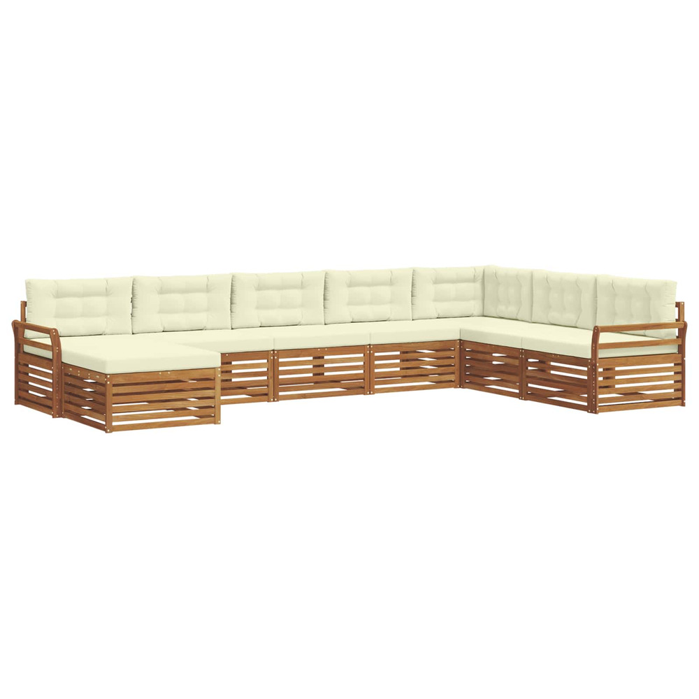 Ensembles de canapés avec coussin 8 pcs naturel et crème