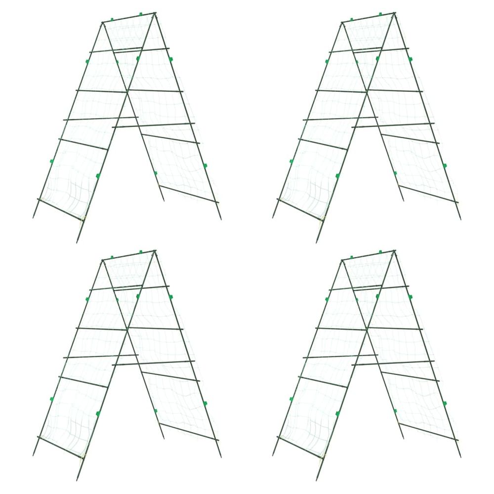 Treillis de jardin pour plantes grimpantes 4 pcs forme a acier