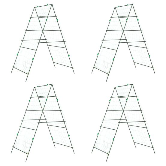 Treillis de jardin pour plantes grimpantes 4 pcs forme a acier
