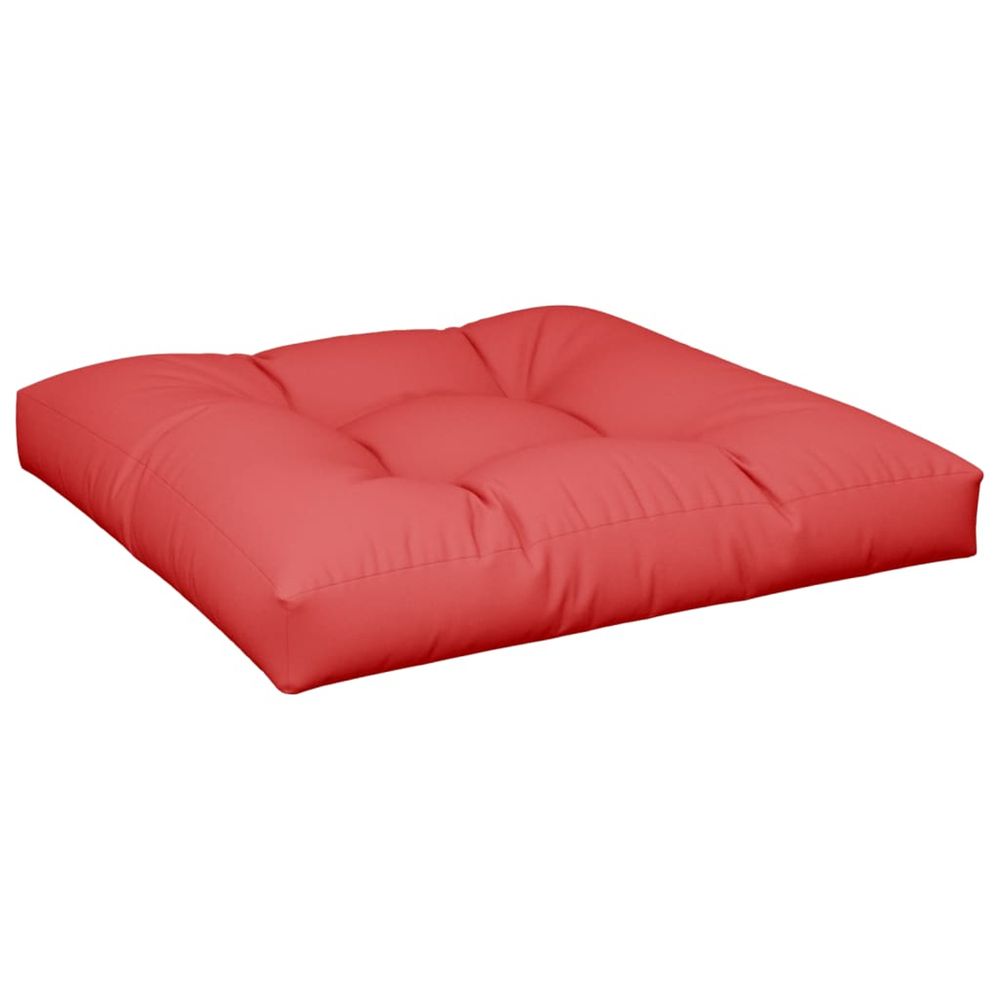 Coussin de palette rouge 70x70x12 cm tissu