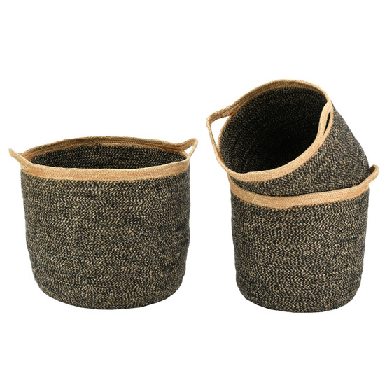 Corbeilles de rangement en jute naturelle et teintée