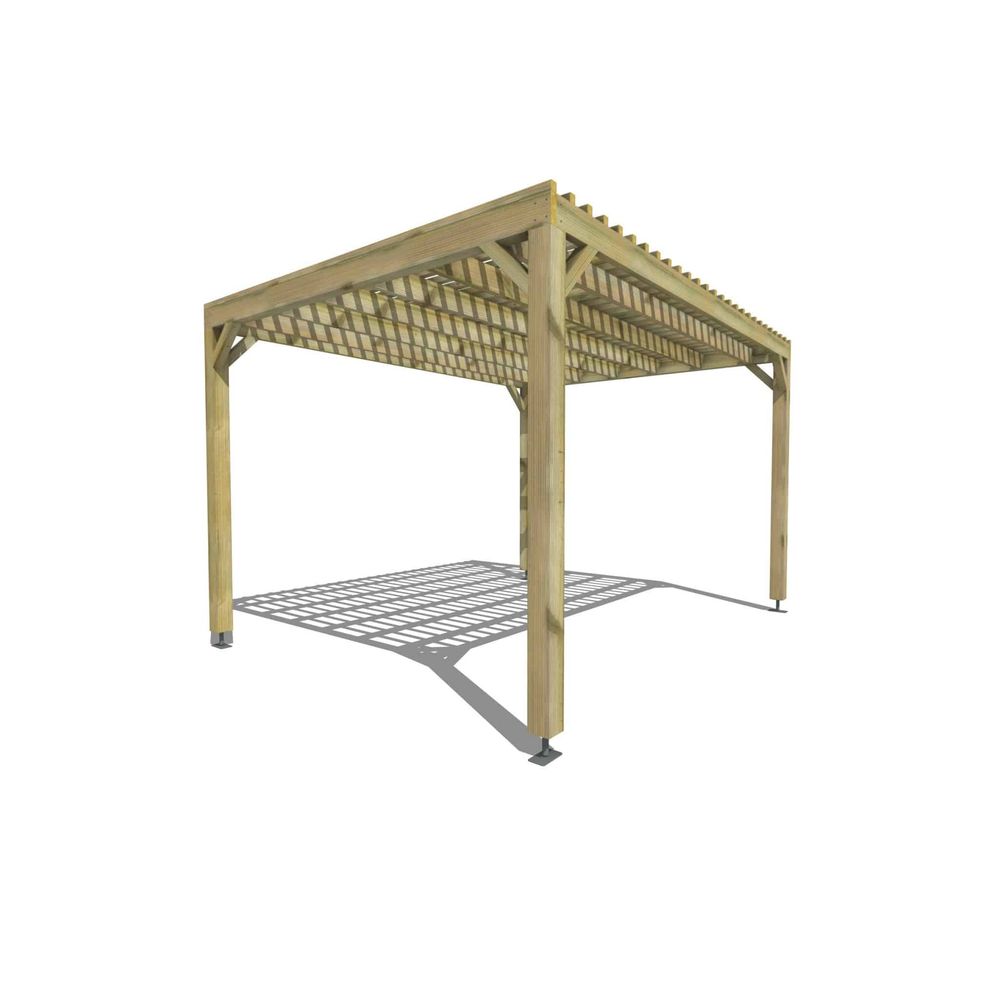 Pergola bois • 4m x 3m • indépendante • sens largeur • lattage bois • livraison comprise