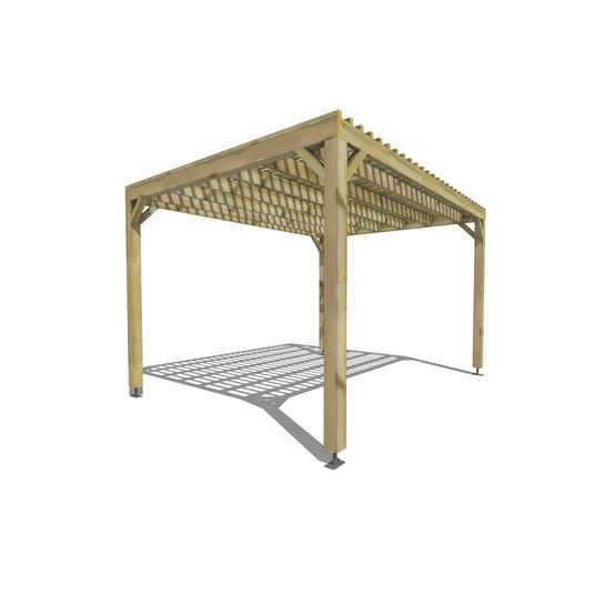 Pergola bois • 4m x 3m • indépendante • sens largeur • lattage bois • livraison comprise