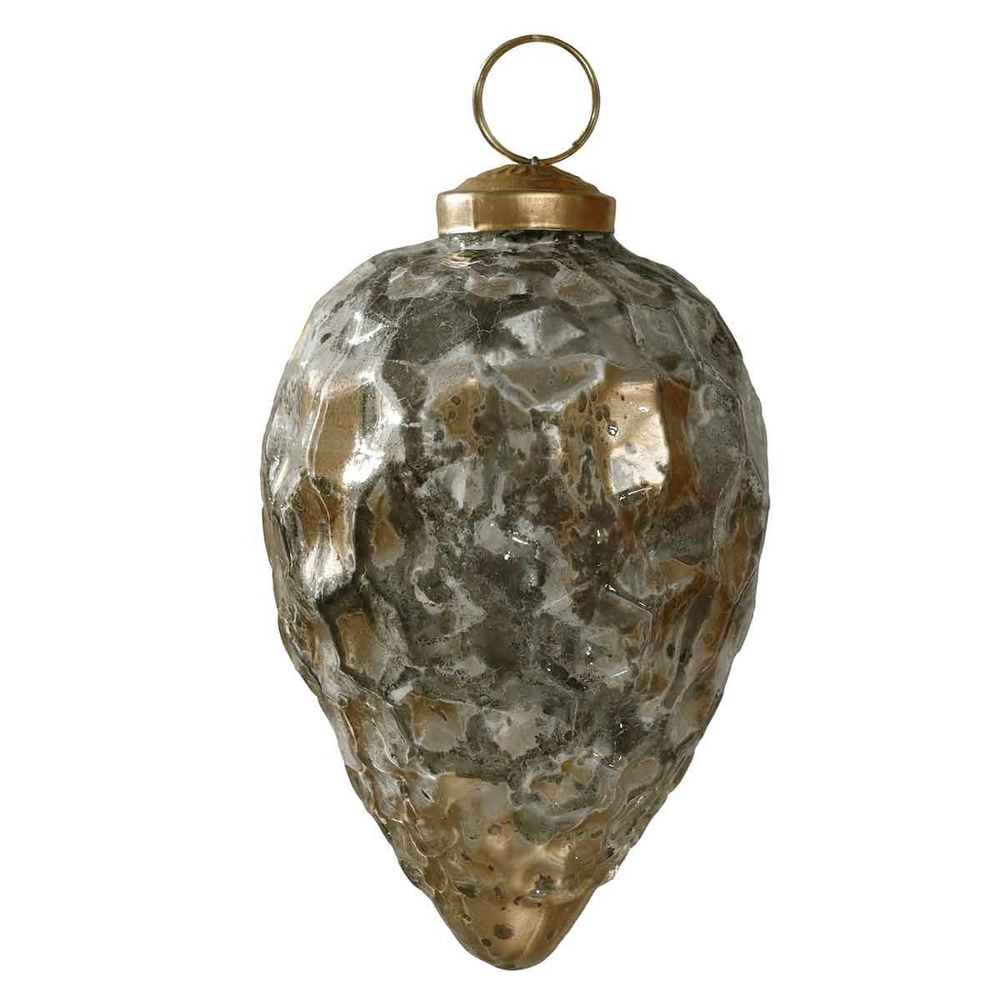Ptmd décoration de noël nathen - 7x7x7 cm - verre - l'or