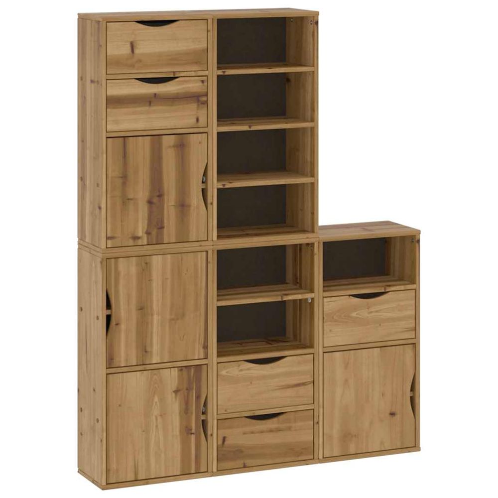 Armoires latérales 5 pcs odda 40x24x79 cm bois massif pin