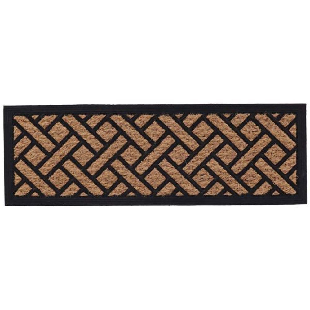 Paillasson caoutchouc et coco tissage 75 x 25 cm