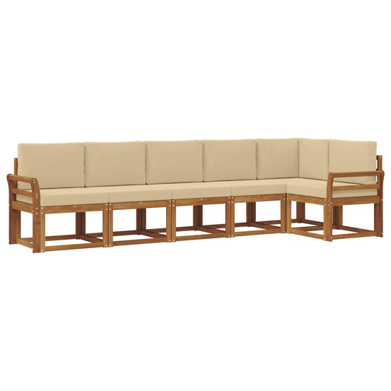 Ensemble de canapés d'extérieur 6 pcs naturel et beige