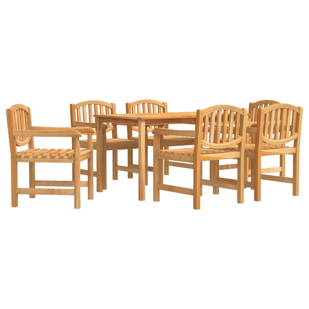 Ensemble à manger de jardin 7 pcs bois de teck solide
