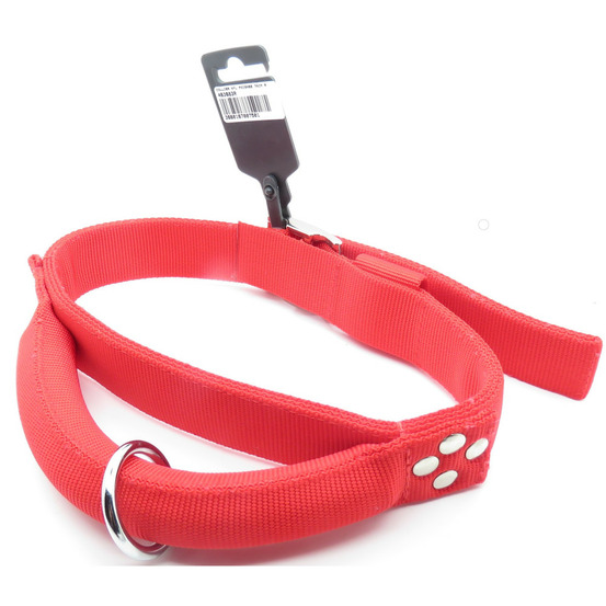 Collier avec poignée t 75 cm rouge pour chien