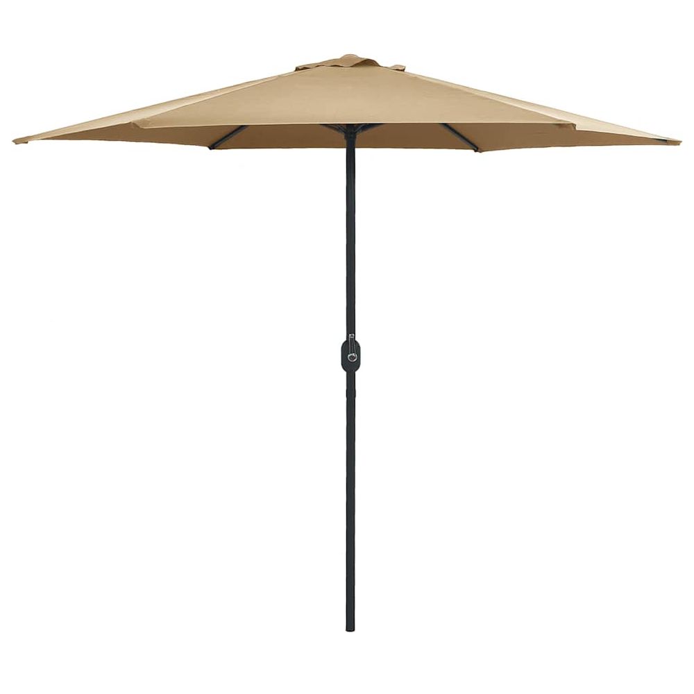 Parasol de jardin et mât en aluminium 270x246 cm taupe