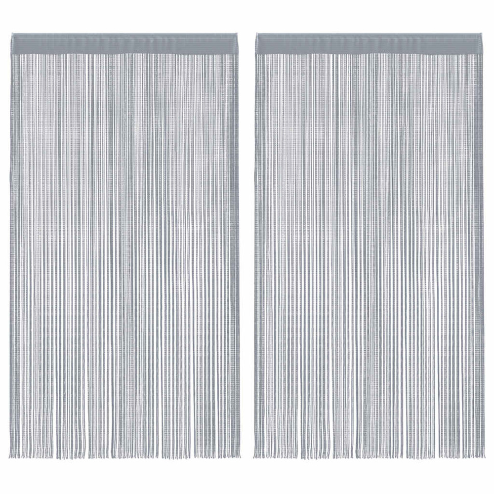Rideau en fils 2 pcs 140 x 250 cm gris clair