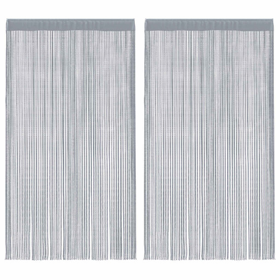 Rideau en fils 2 pcs 140 x 250 cm gris clair