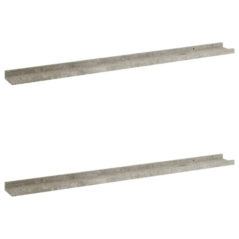 Étagères murales 2 pcs gris béton 100x9x3 cm