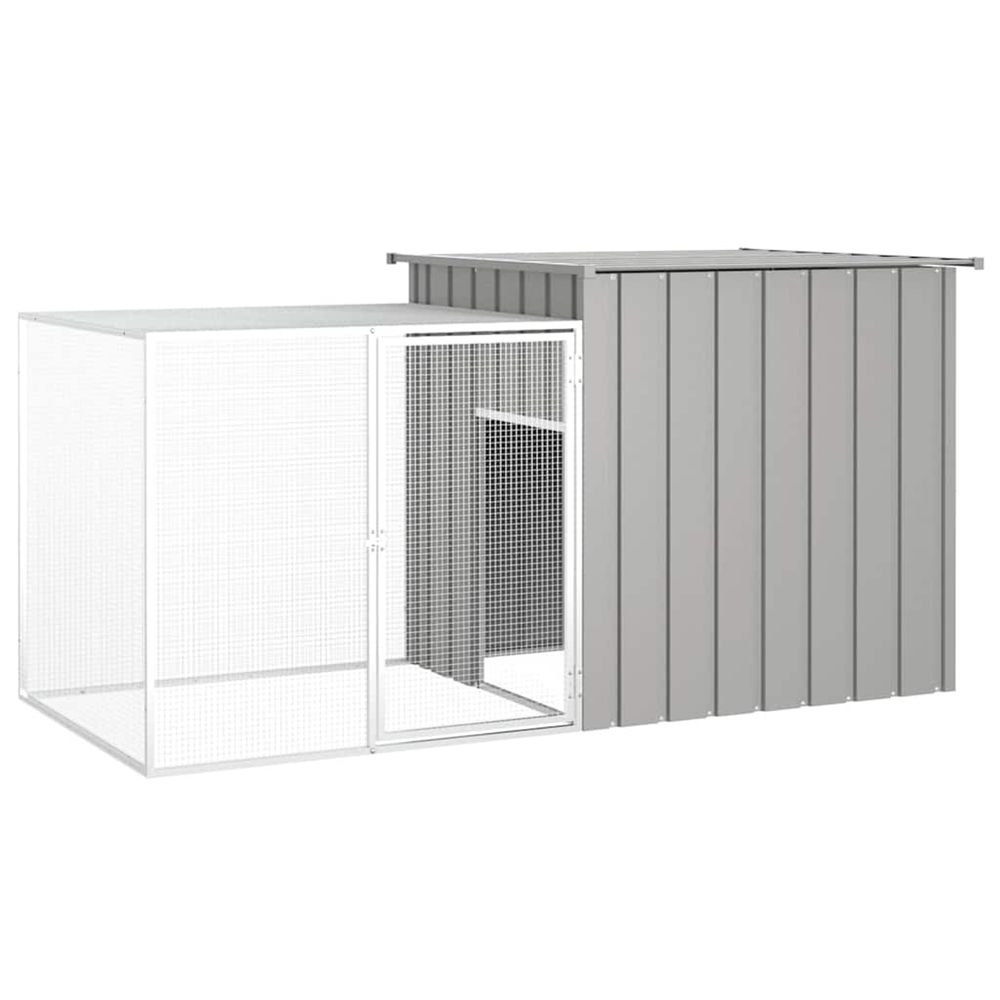 Cage pour poules gris 200x91x100 cm acier galvanisé