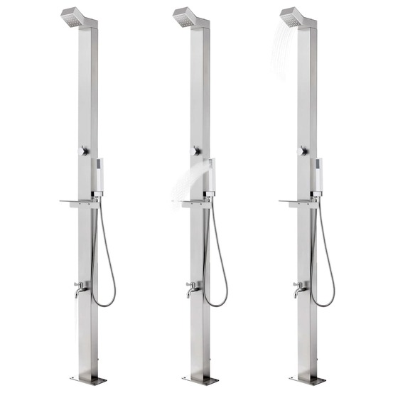 Douche de jardin 220 cm acier inoxydable