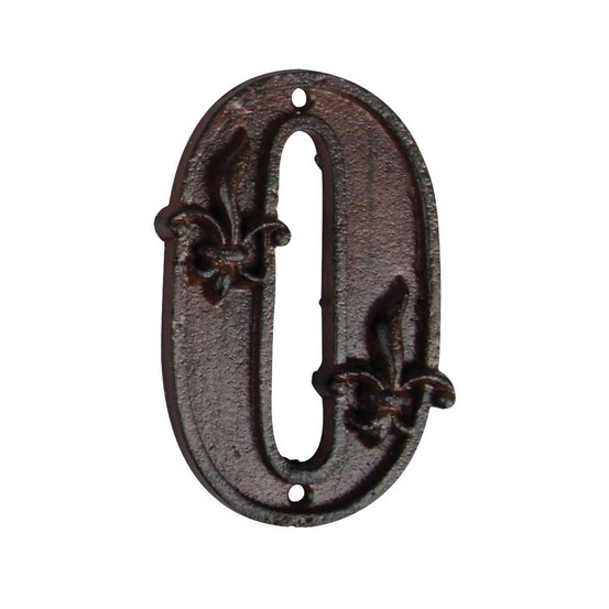 Numéro de maison en fonte chiffre 0