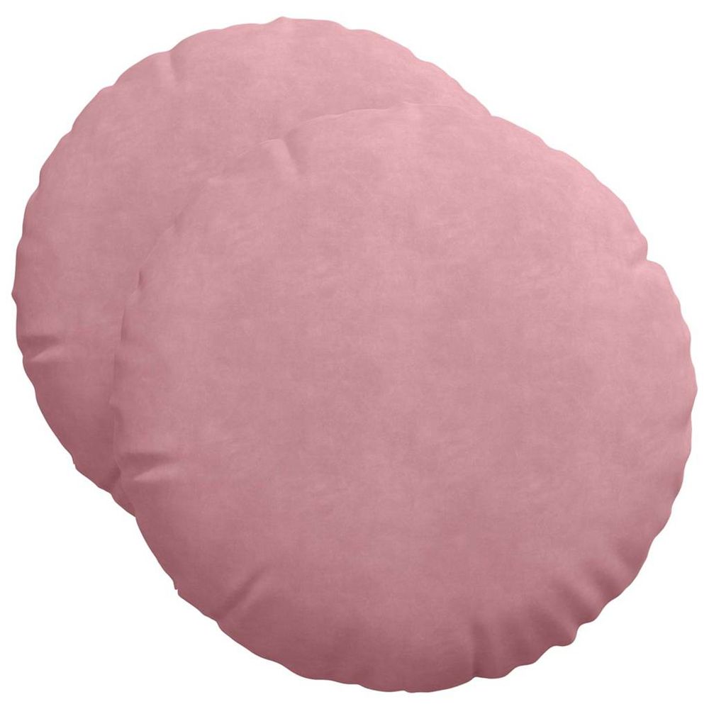 Coussins de siège 2 pc velours rose ø50 x 19 cm