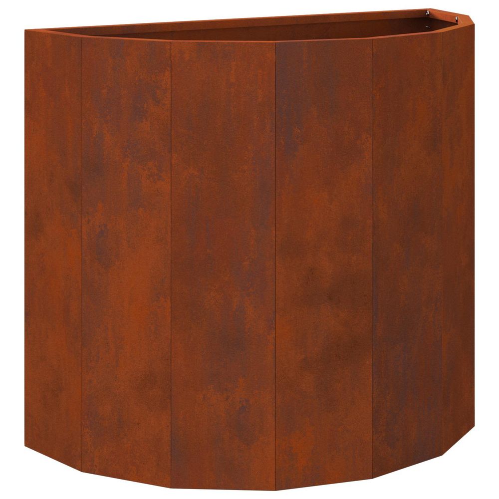 Jardinière d'extérieur rouillé 60 x 30 x 50 cm acier patiné