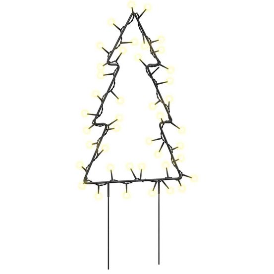 Décoration lumineuse arbre de noël piquets 3 pcs 50 led 30 cm