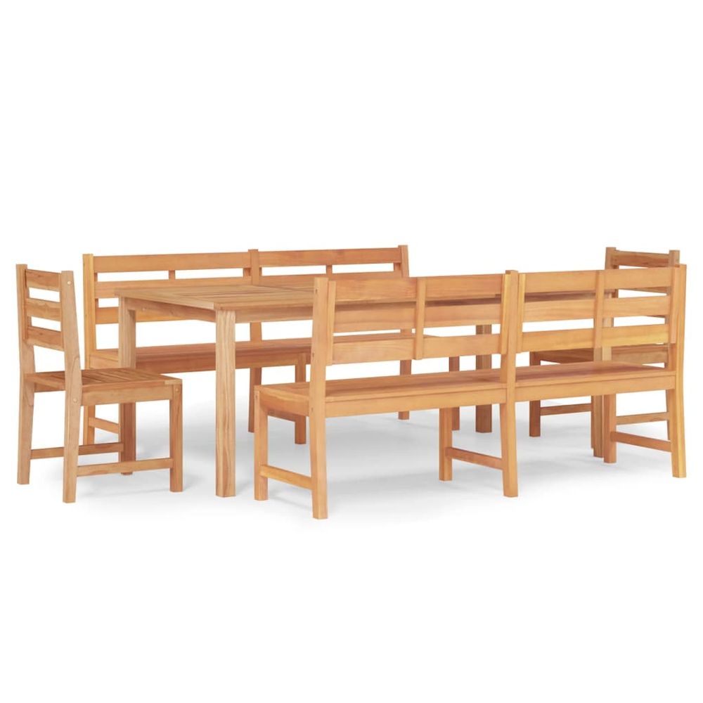 Ensemble à manger de jardin 5pcs bois de teck massif