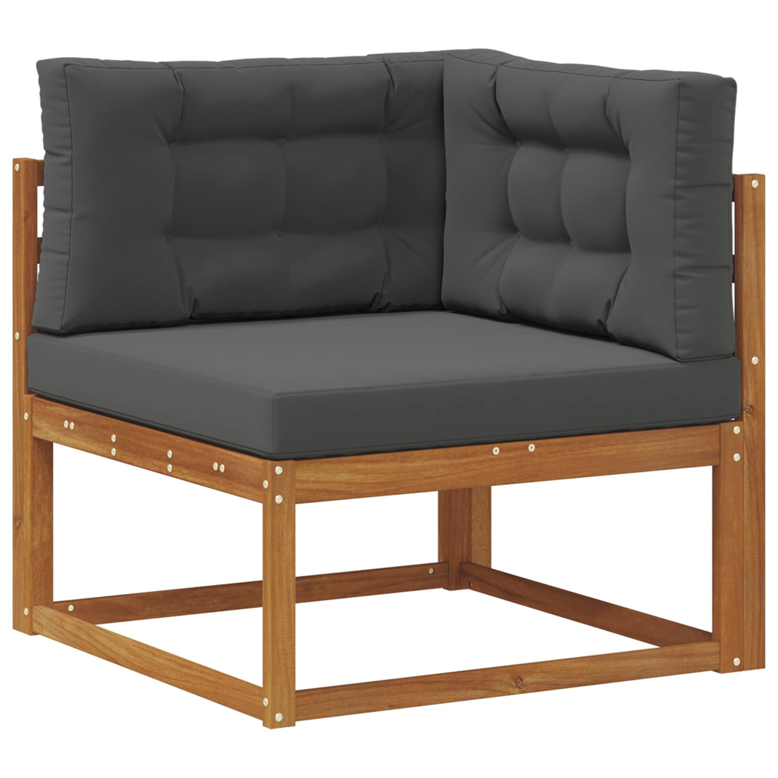 Canapé d'angle extérieur bois d'acacia massif naturel