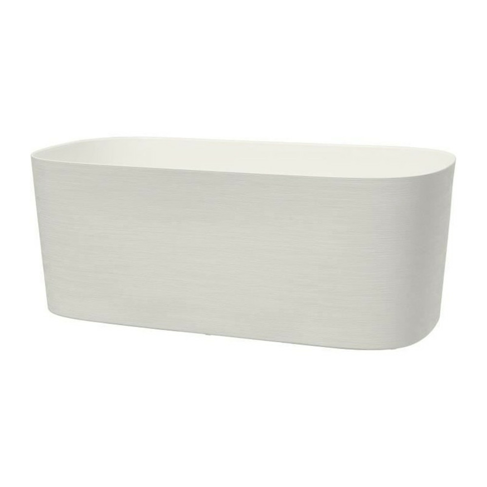 Jardiniere avec réserve d'eau - garden id respect - blanc 50 x 17 cm - 100% déchets ménagers - 100% recyclable - surface stru