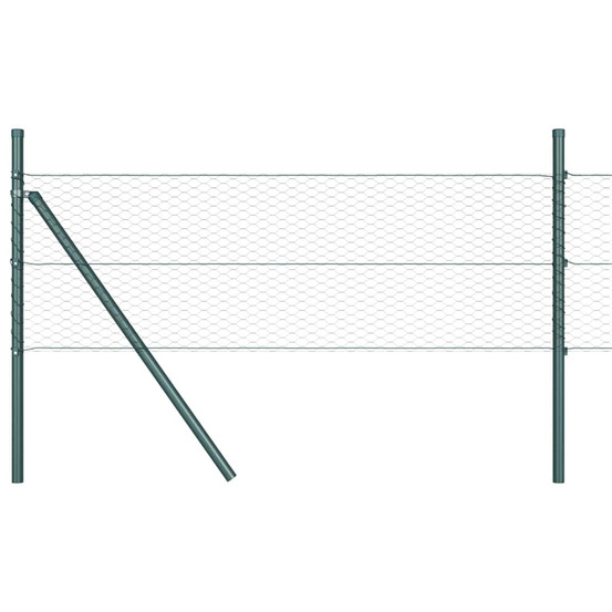 Clôture avec poteaux gris 0,4 x 100 m acier recouvert de pvc