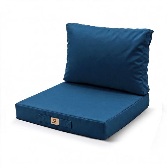 Coussins pour salon de jardin déhoussable 50x60cm bleu pétrole