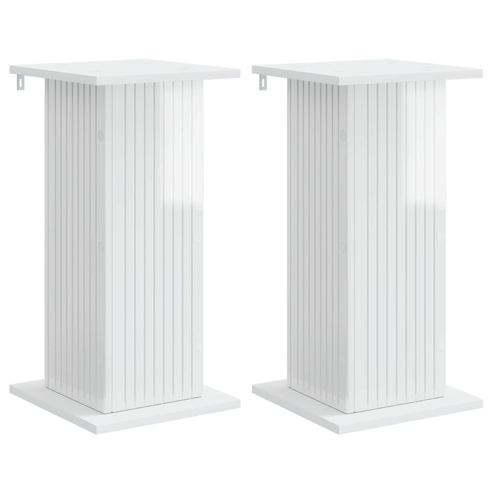 Support de plante 2 pc blanc brillant 30,5 x 30 x 60,5 cm