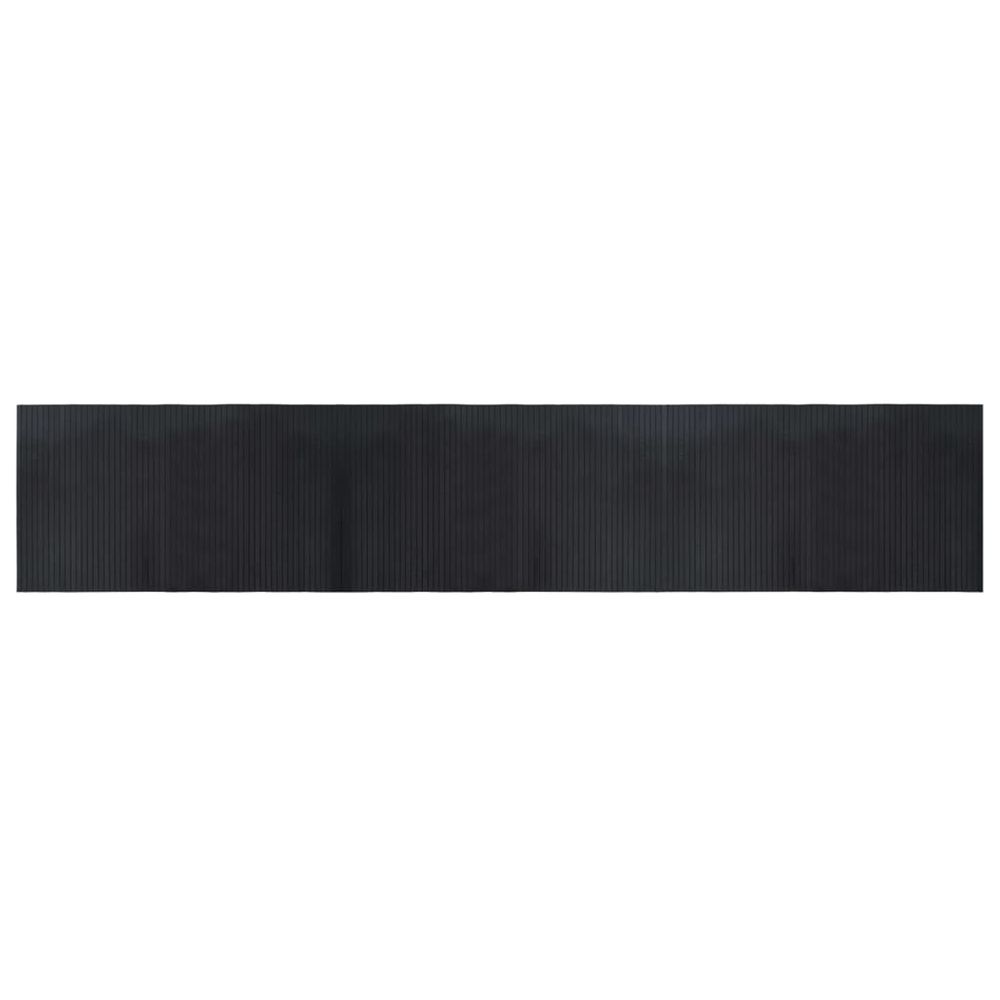 Tapis rectangulaire noir 60x300 cm bambou