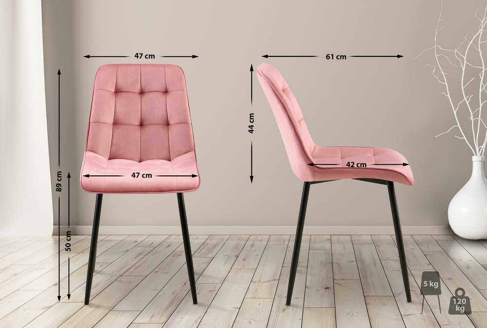 Chaise de salle à manger en velours gifford