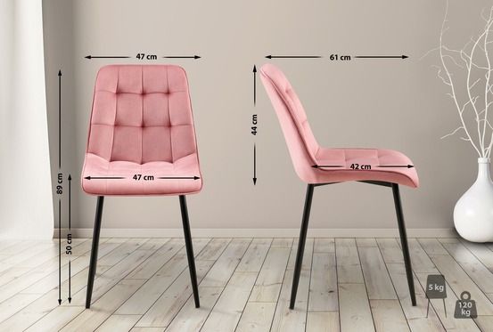 Chaise de salle à manger en velours gifford