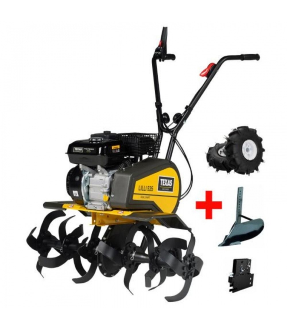 Motobineuse thermique 212cc avec pack accessoires, largeur jusqu'à 85 cm texas pack-lilli535tg