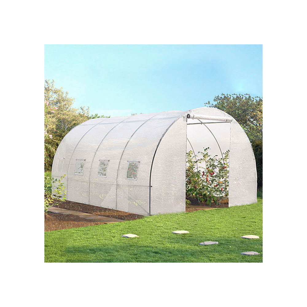 Serre tunnel de jardin 12m² blanche gamme maraîchère zebra 4x3m