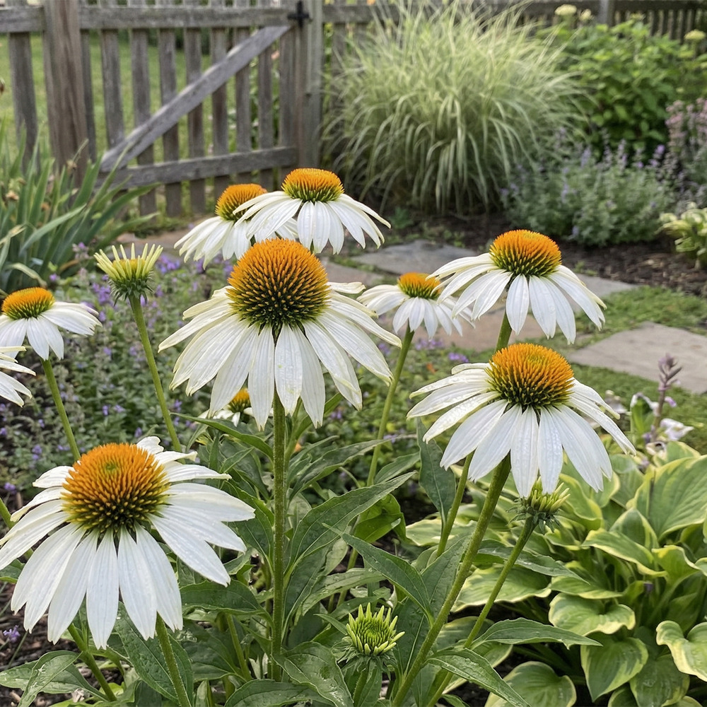Lot de 3 - echinacea purpurea 'white swan' - échinacée - h. 10-20 cm