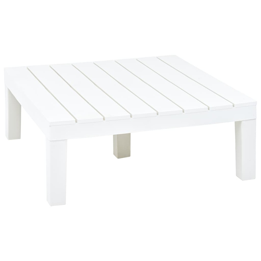Table de jardin blanc 78x78x31 cm plastique